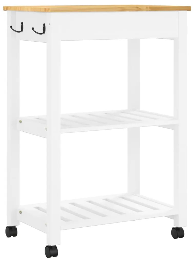 MONZA tömör fenyőfa konyhai kocsi 60 x 40 x 90 cm