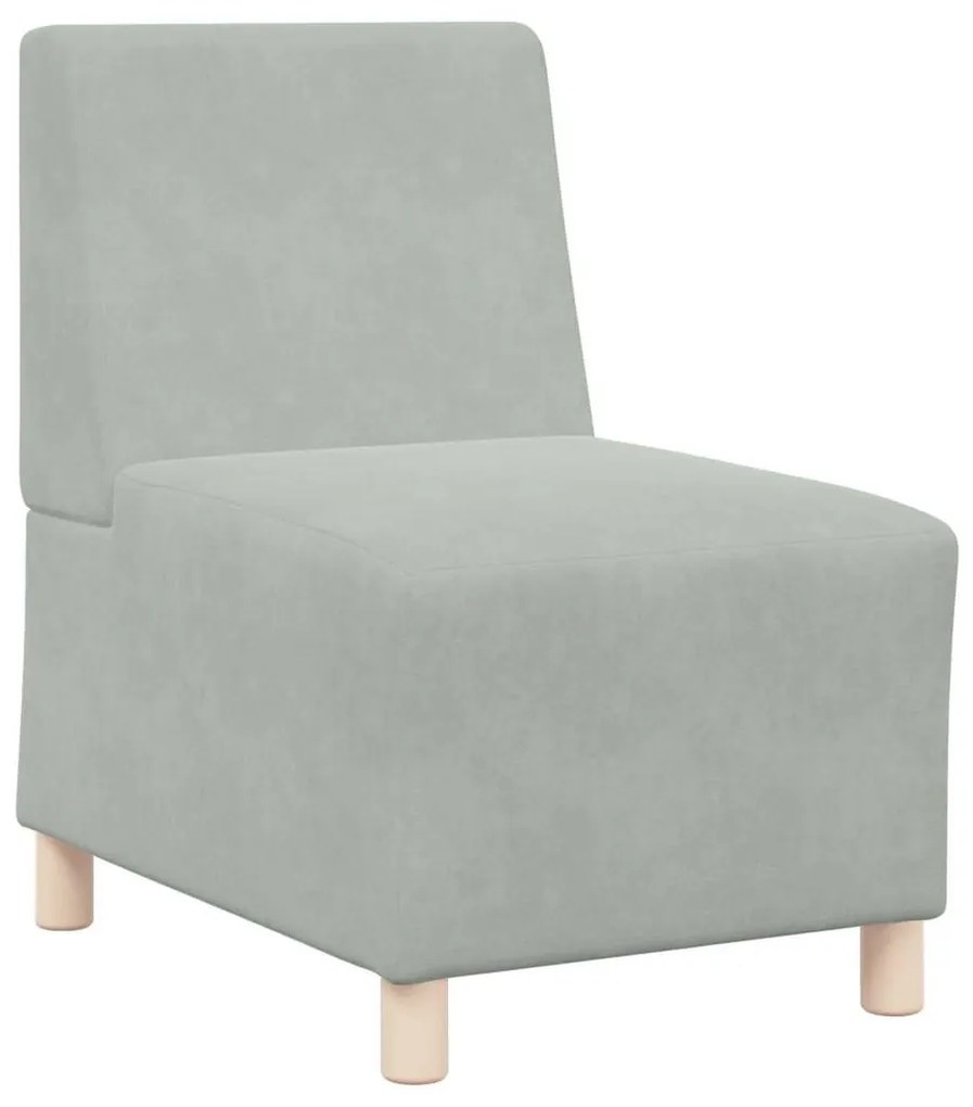 moduláris kanapé karfa nélkül világosszürke bársony 55 cm