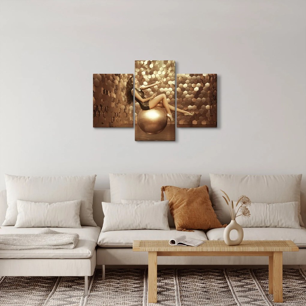 Egy nő képe egy arany szobában (90x60 cm)
