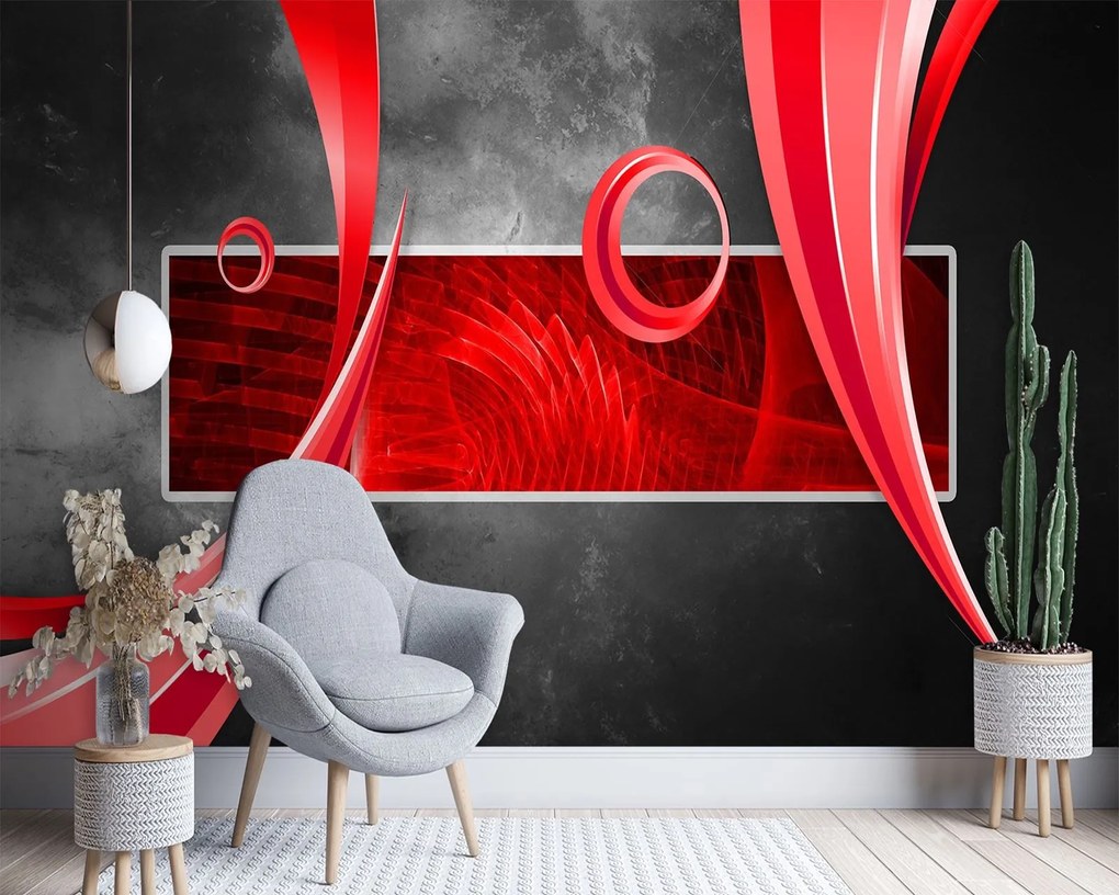Gario Fotótapéta Geometrikus kompozíció szürke háttéren Anyag: Vlies, Méret: 400 x 280 cm