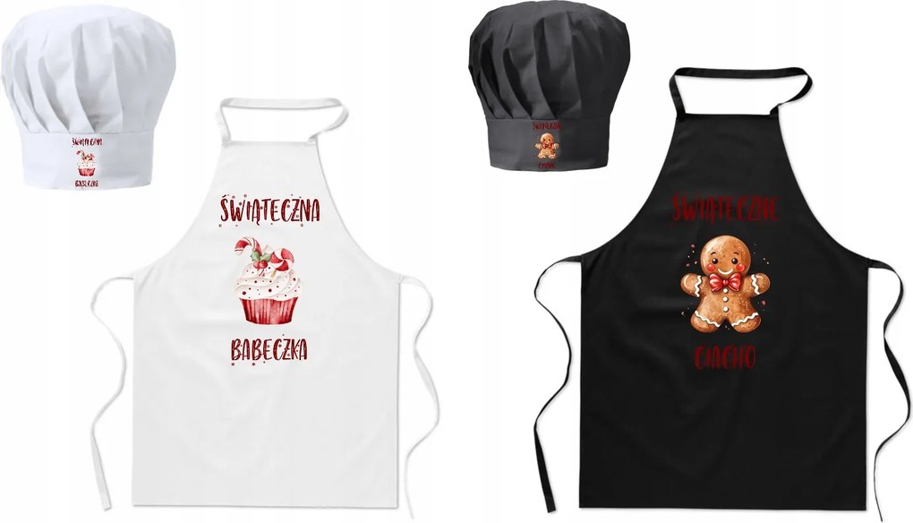 Konyhai kötény Páros sapka Karácsonyi muffin Karácsonyi süti