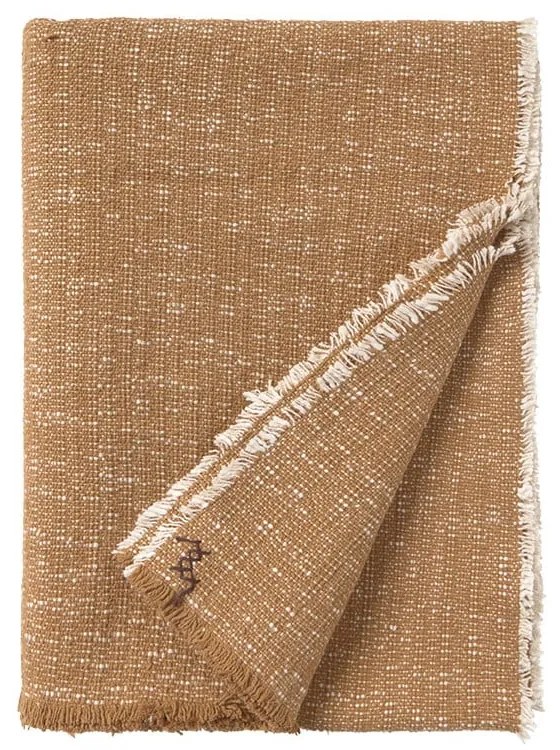 Okkersárga pamut takaró 130x180 cm Handloom – Lorena Canals