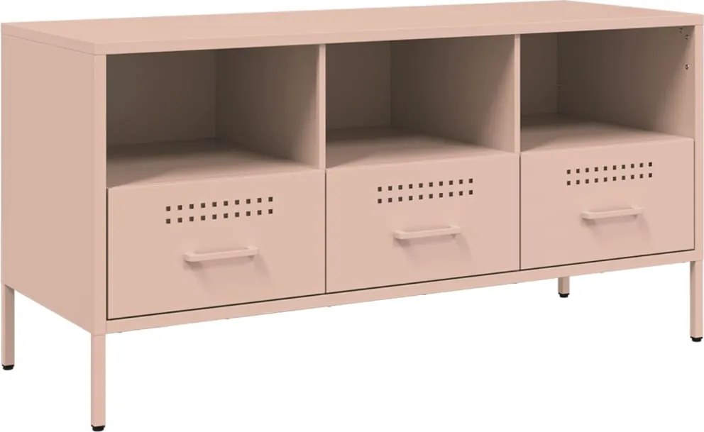 vidaXL rózsaszín acél TV-szekrény 100,5 x 39 x 50,5 cm