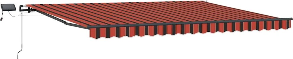 vidaXL Behúzható napellenző narancssárga és barna 400 ×300 cm szövet
