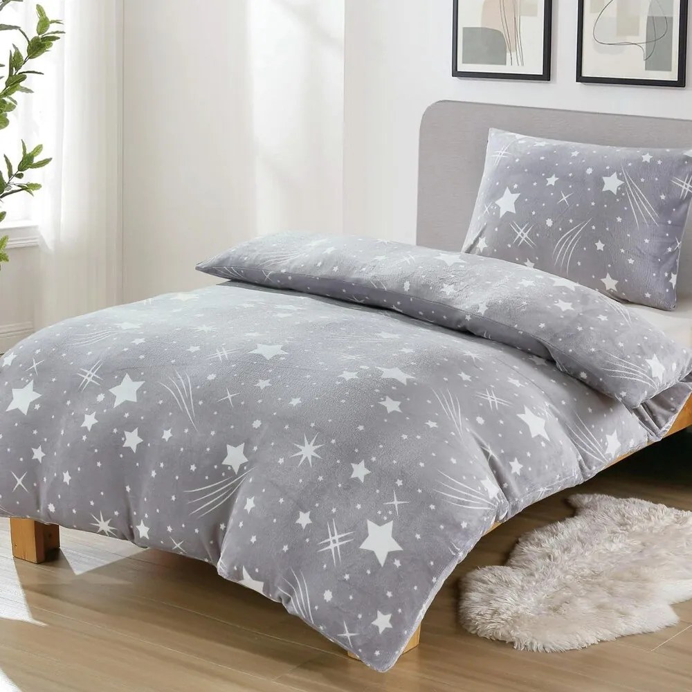 Mikroplüss ágynemű Homa DEBORAH STAR GREY 40x200 cm