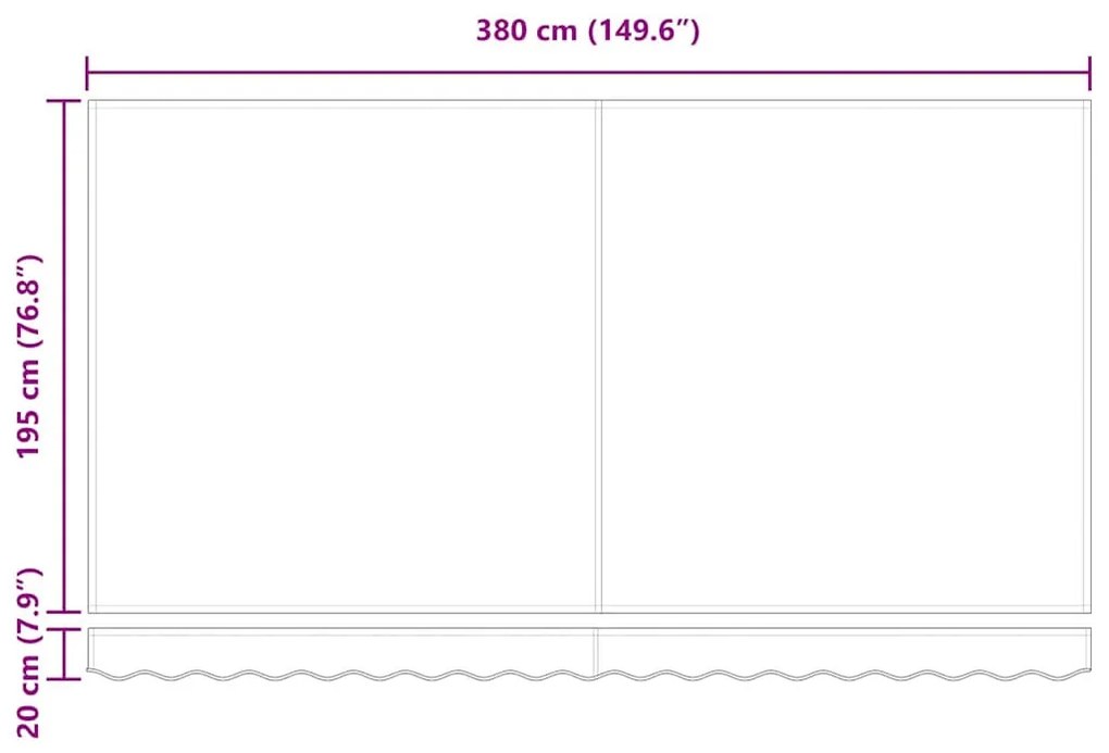 Behúzható napellenző Fehér 400 x 200 cm Pamut és Alumínium