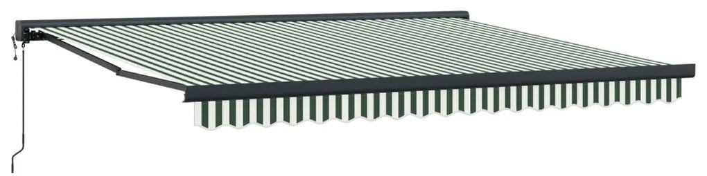 Automatikus összecsukható árnyékoló zöld és fehér 400x300 cm