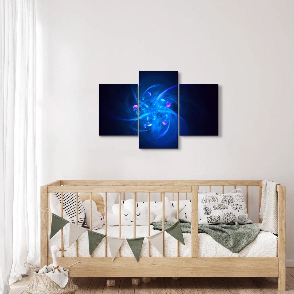 Modern kép kék absztrakció (90x60 cm)