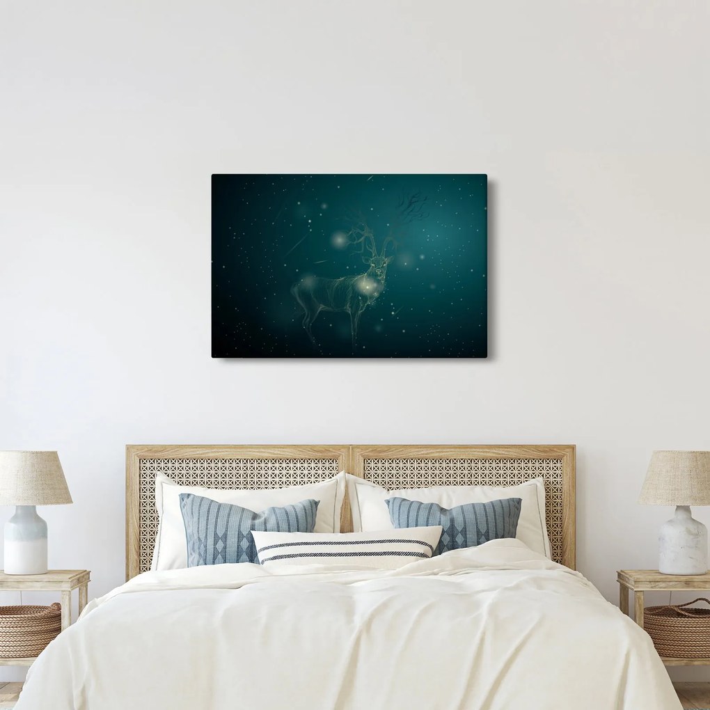 Kép - Varázslatos szarvas éjszaka (90x60 cm)