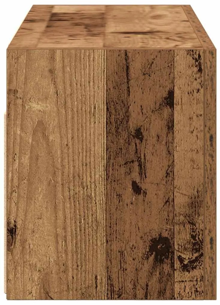 antik fa színű szerelt fa fali fürdőszobaszekrény 60x25x30 cm