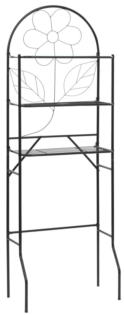 fekete WC feletti tárolóállvány 60 x 33 x 174 cm