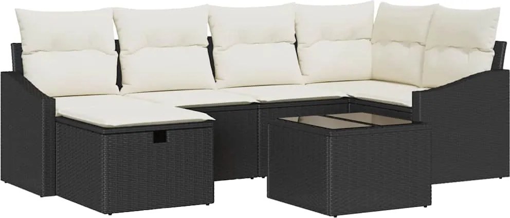 vidaXL Kanapé Szett párnával 6 pcs polirattan