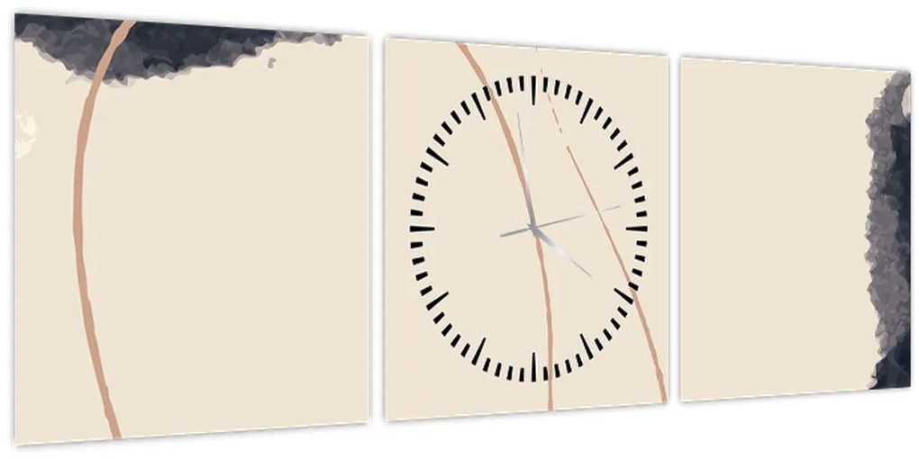 Kép - Bézs absztrakció (órával) (90x30 cm)