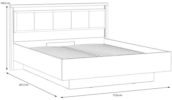 Franciaágy tárolóval OREN 160x200 cm barna/fekete