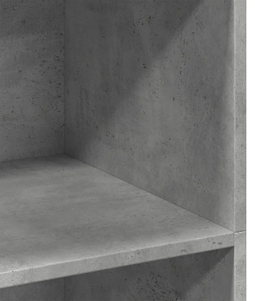 betonszürke szerelt fa magasszekrény 70 x 41 x 124 cm