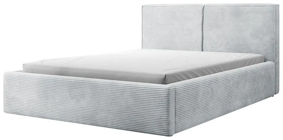 Franciaágy 140 cm Fatime (ágyráccsal) (tárolóhellyel) (világosszürke + fekete). 1099182