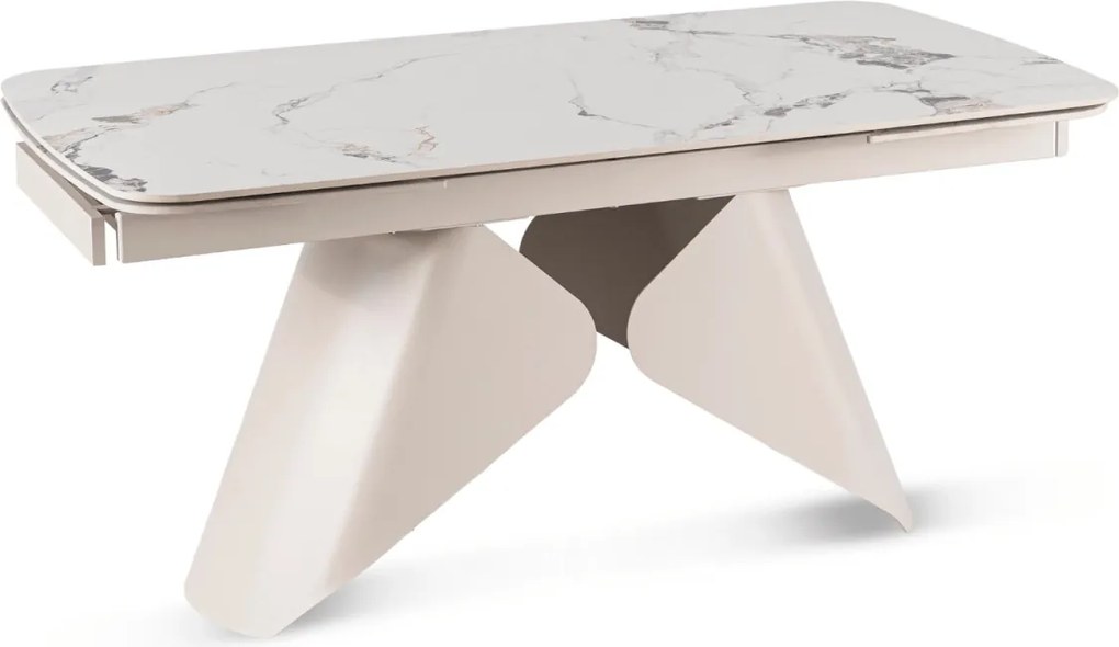 Stół Ceramiczny Rozkładany VERONA 160-240 cm Biały márvány/Kaszmir