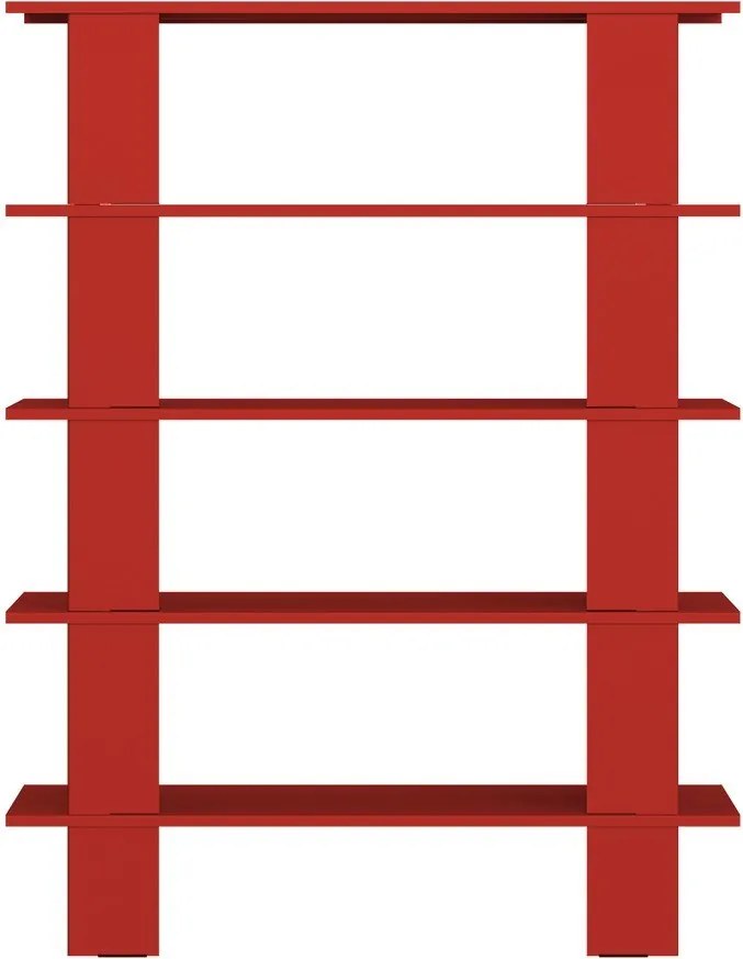 Piros fém könyvespolc 120x156x37 cm Hes – noo.ma