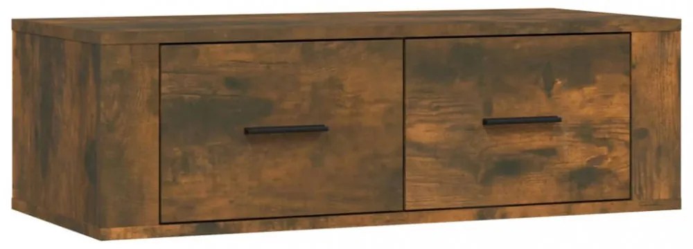 füstös tölgy színű szerelt fa függő TV-szekrény 80 x 36 x 25 cm