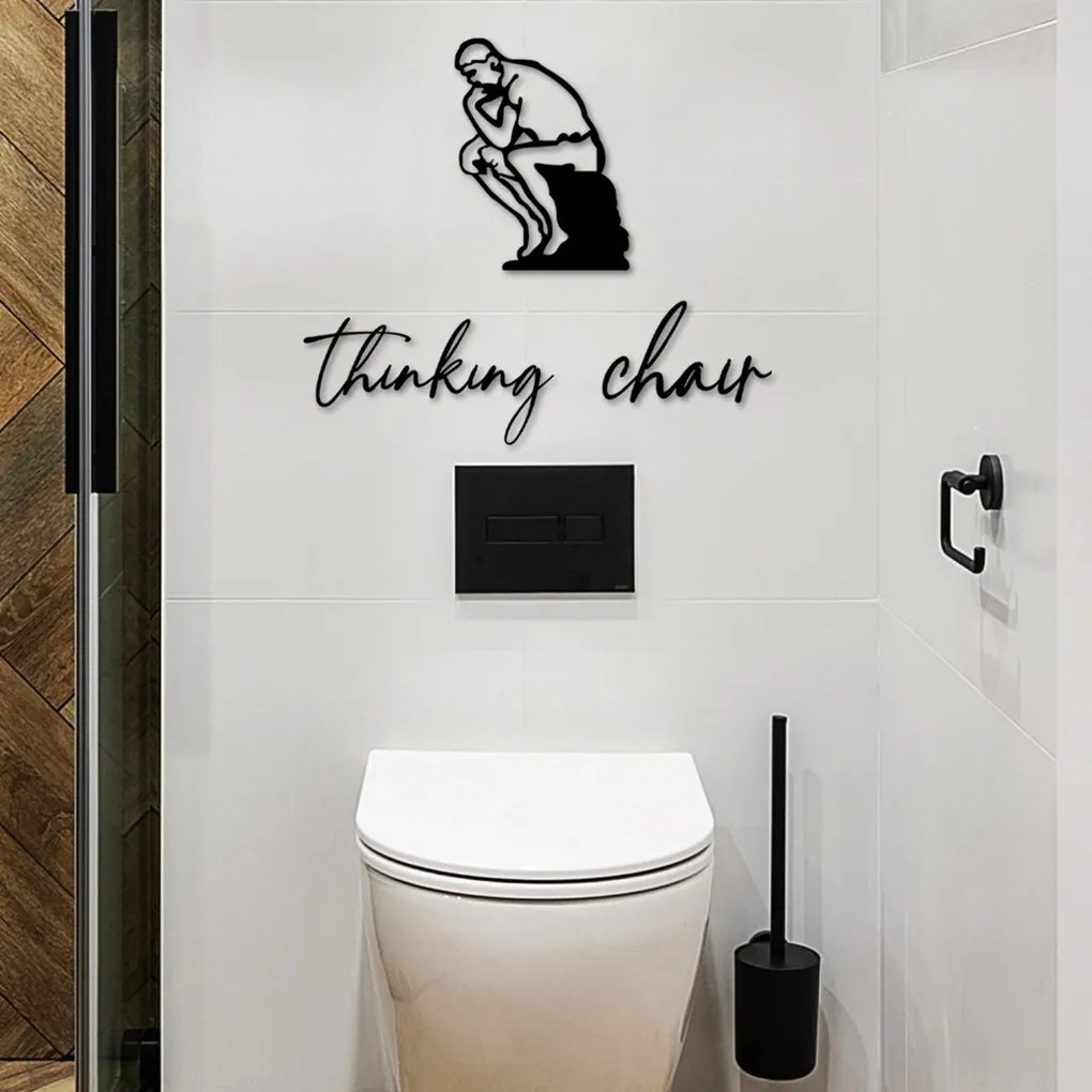 Thinking fém faldekoráció, 20×28 cm