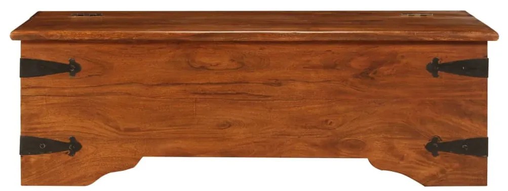 Tömör akácfa dohányzóasztal mézszínű bevonattal 110x55x35 cm