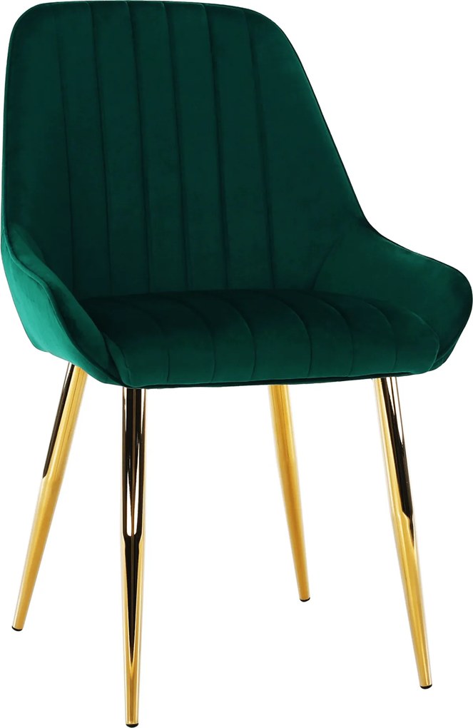 Étkezőszék, smaragd/gold króm-arany, PERLIA