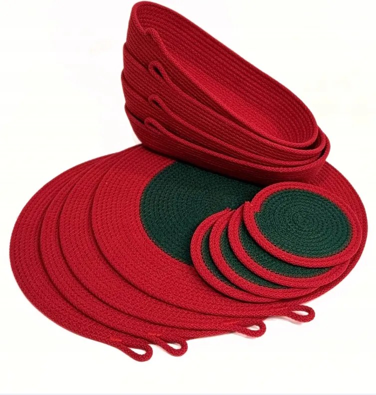 Pamut Zsinór Szett Tányéralátét Szerszámok Italok Boho