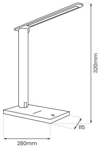 LED állítható asztali lámpa POST LED/5W/5V 3000-6500K fekete