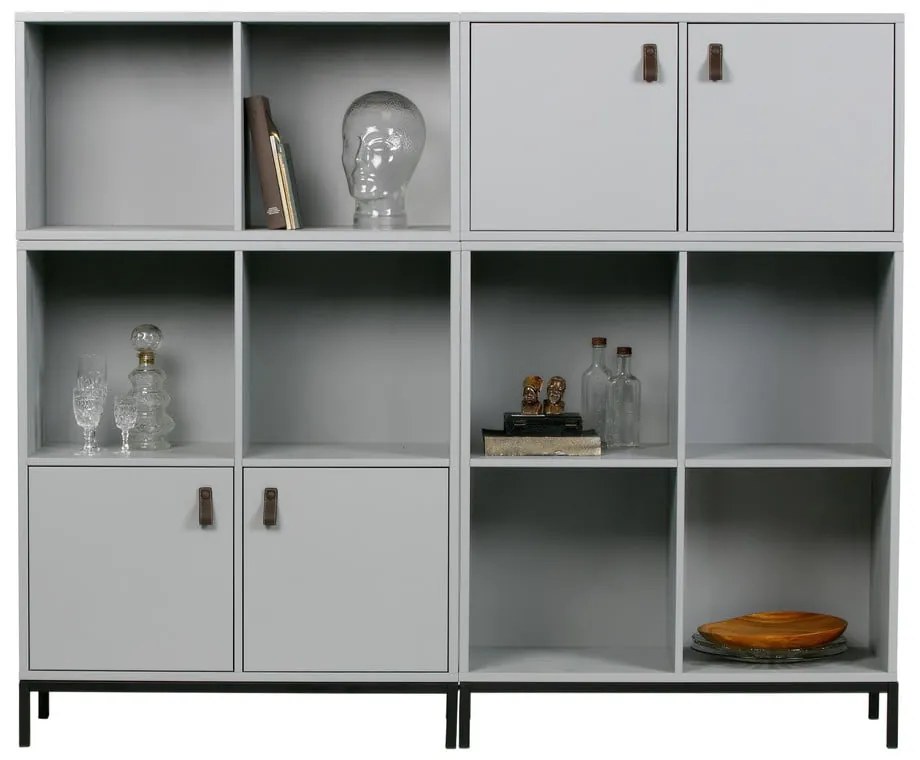 Szürke borovi fenyő moduláris könyvespolc 81x41 cm Vt – vtwonen