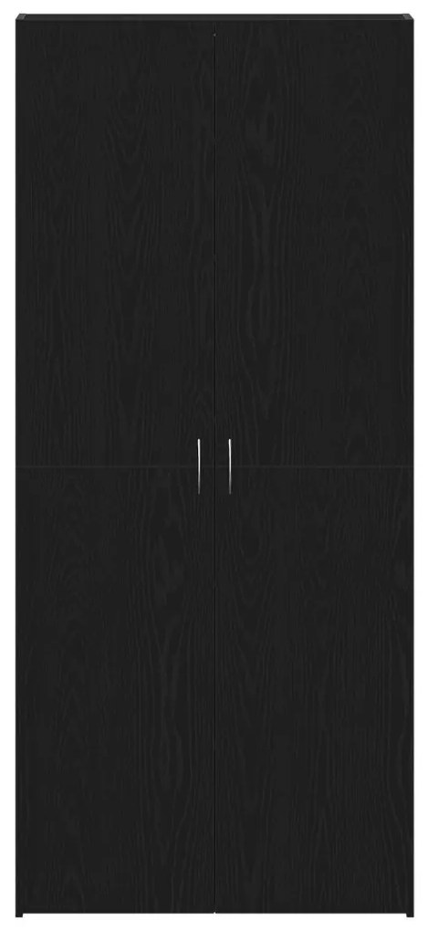 Cipőtároló Fekete Tölgy 80x35,5x180 cm Mérnöki Fa