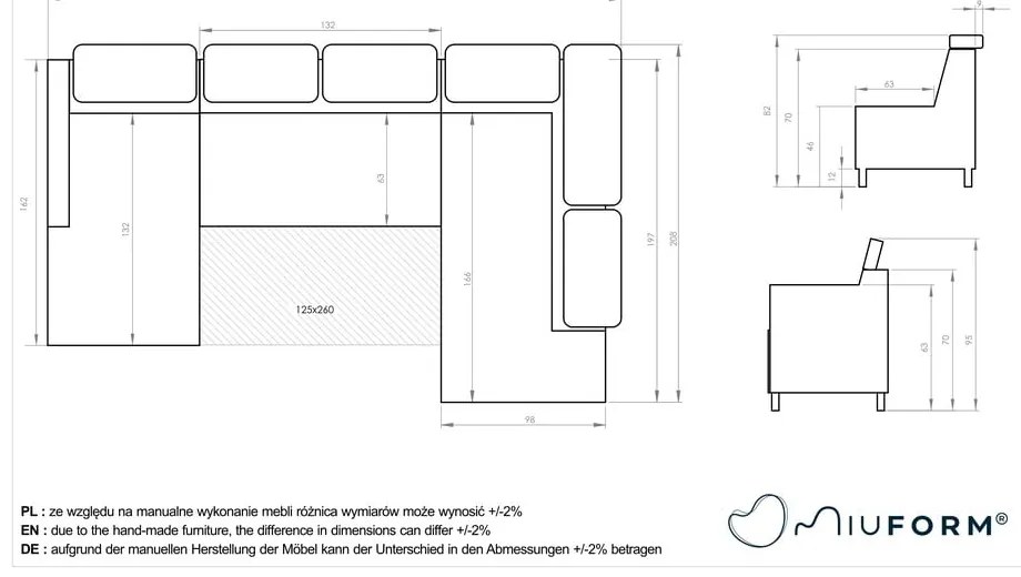 Bézs kinyitható sarokkanapé (jobb oldali) Sweet Harmony – Miuform