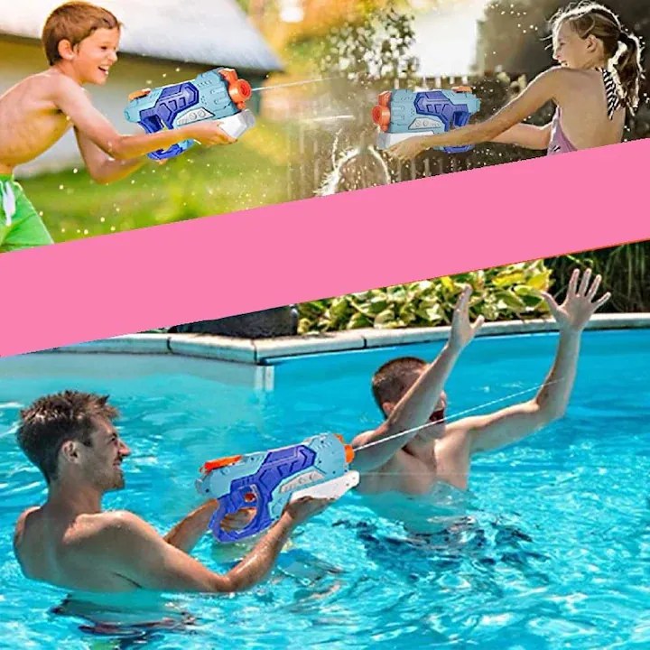 Vízipisztoly gyerekeknek 6 éves kortól, 500 ml-es tartály medencéhez/strandhoz, kék