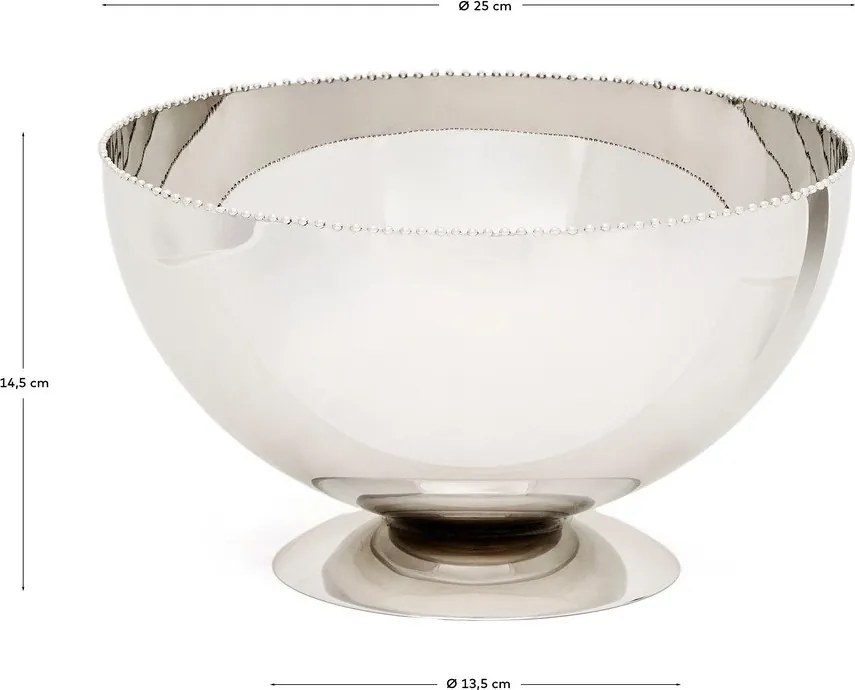 Ezüstszínű rozsdamentes acél tál ø 25,5 cm Nirela – Kave Home