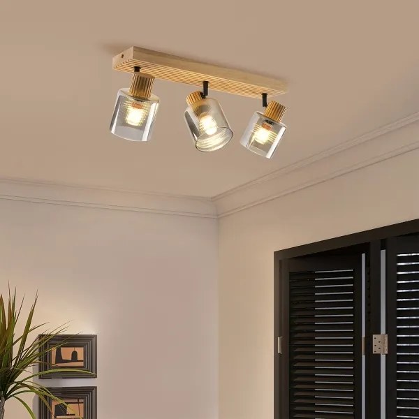 Brilagi - HYGGE spotlámpa 3xE14/15W/230V kaucsukfa/füstszínű