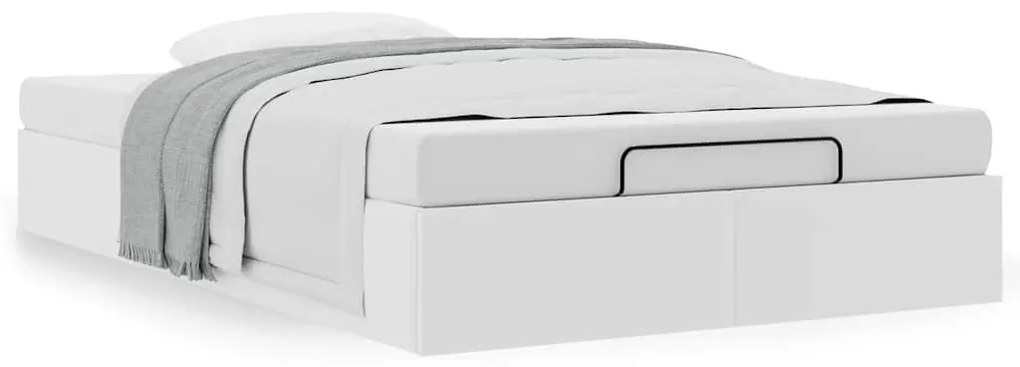 Ottomán ágykeret matrac nélkül fehér 120x200 cm műbőr