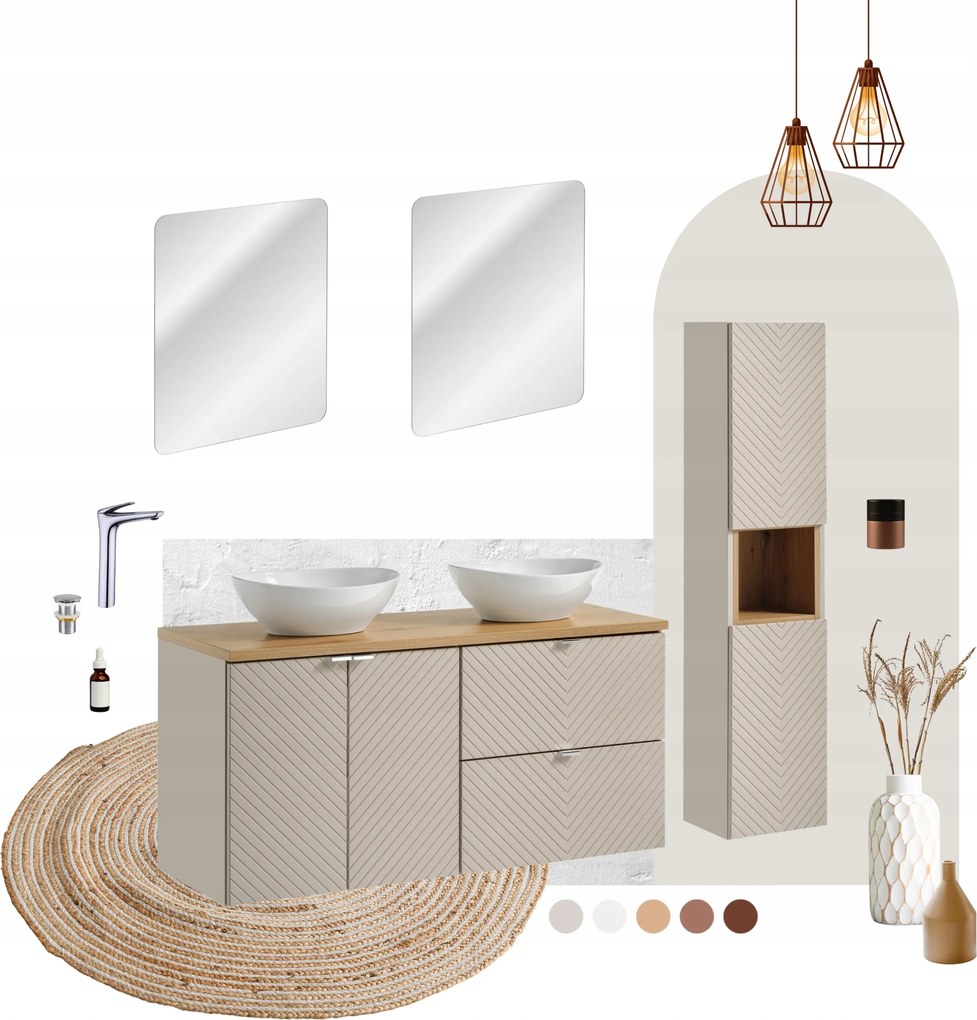 60cm-es bútorszett Dance bútormosdóval és magas szekrénysel