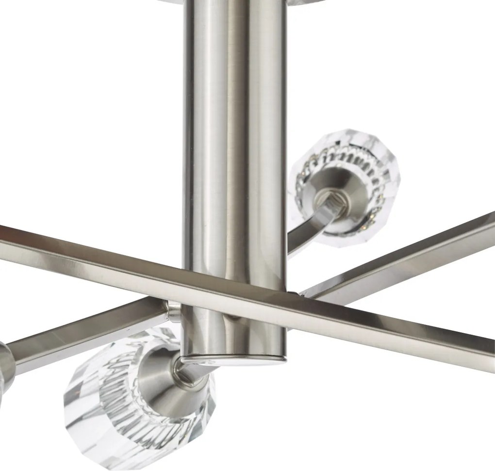 Dar Lighting kristály modern mennyezeti lámpa zonda polírozott nikkel darzon6438