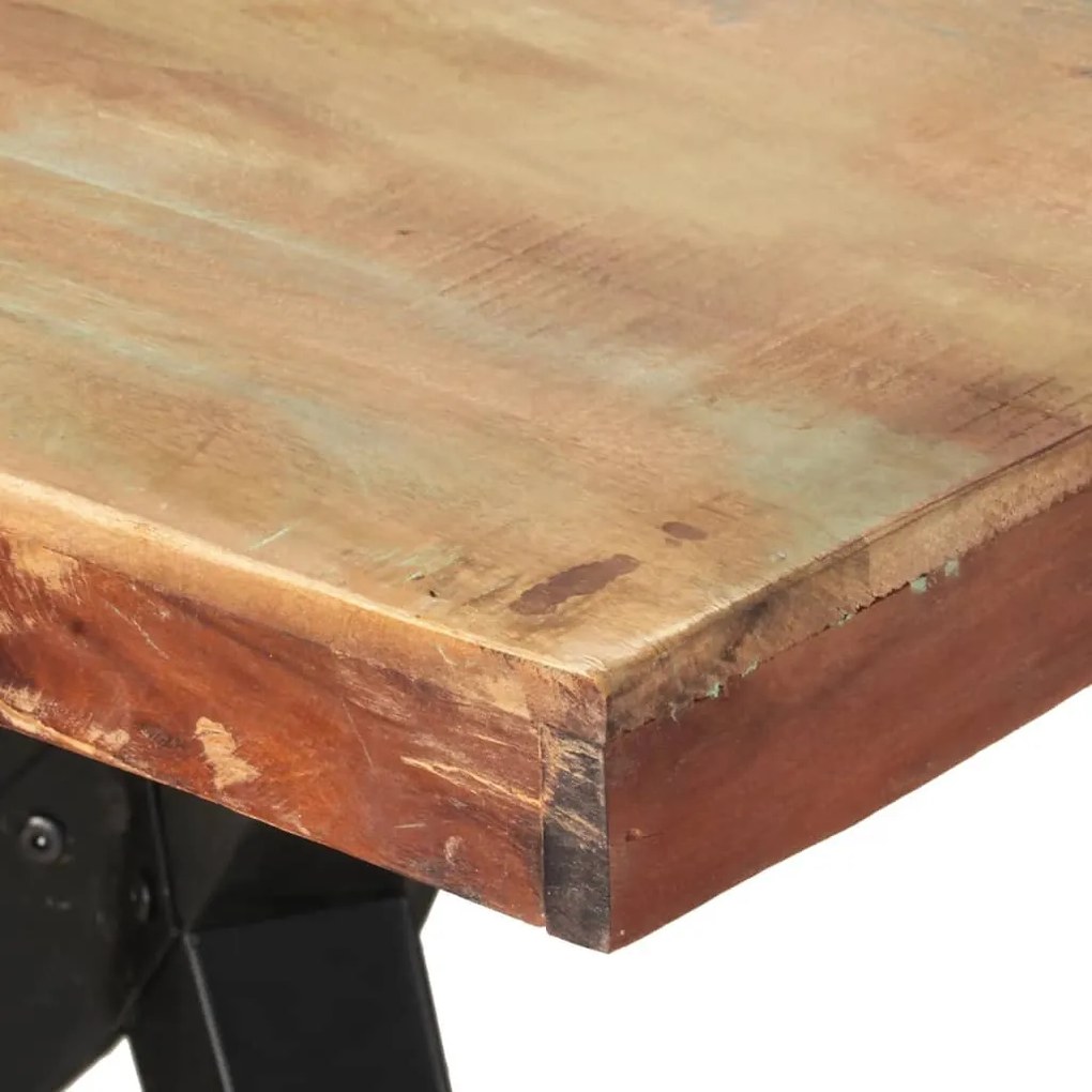 Tömör újrahasznosított fa étkezőasztal 180 x 90 x 76 cm
