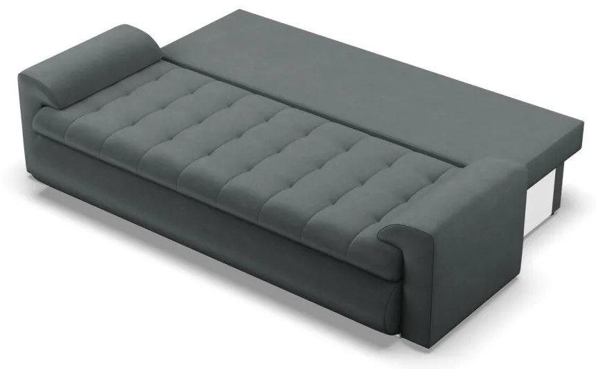 Tokio kanapéágy, bársony, szürke