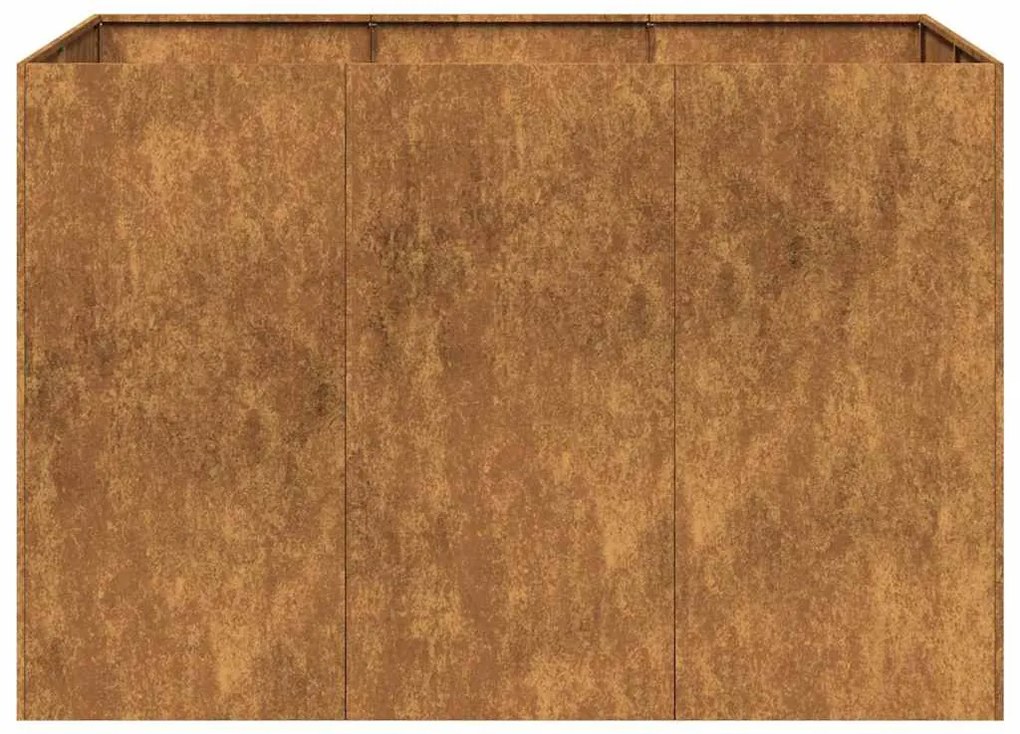 Ültető rozsdás 120x80x80 cm időjárásálló acélból
