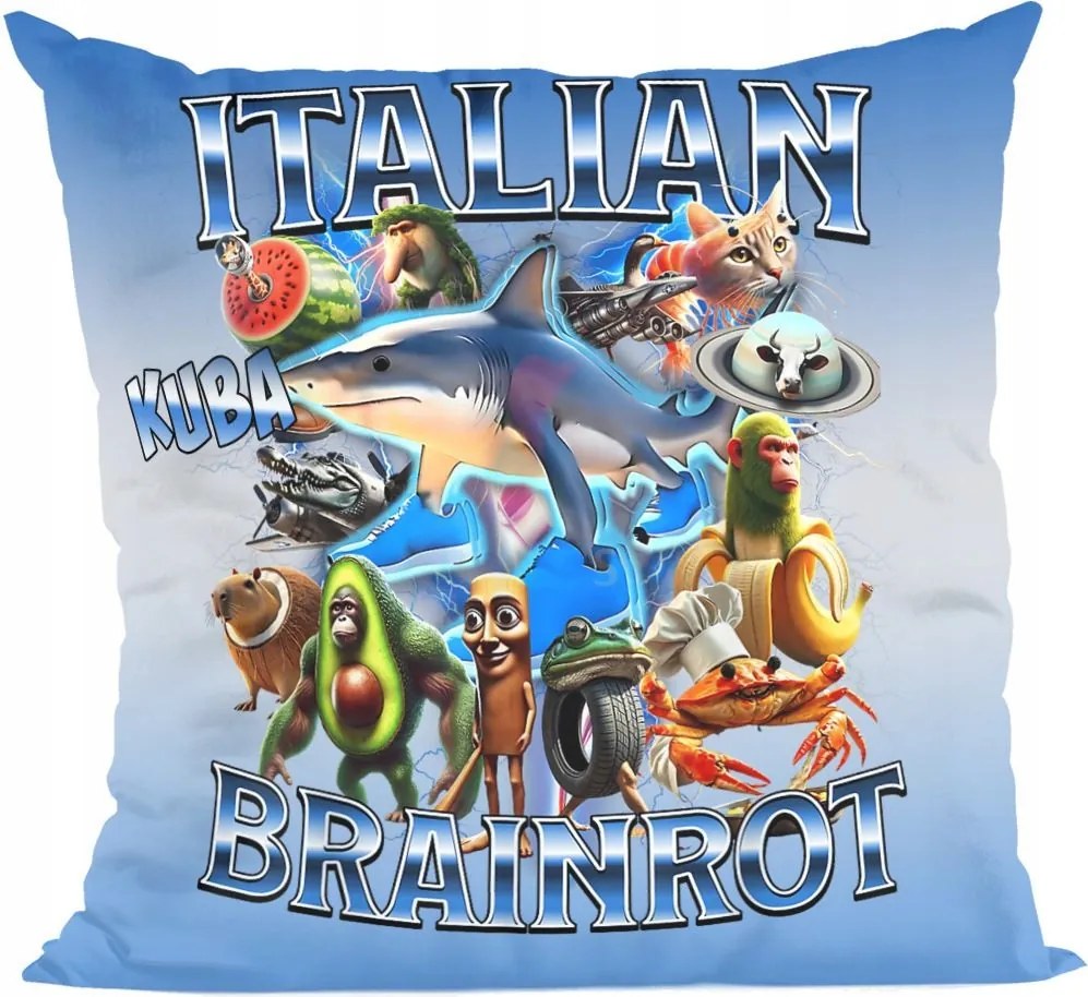 Párna Italian Brainrot Csapat nagyobb olasz brainrot lények