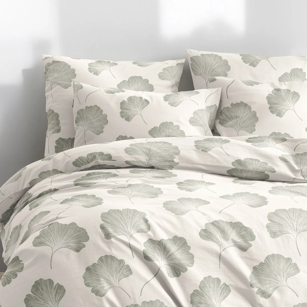 Goldea pamut ágyneműhuzat - ginkgo levelek 220 x 200 és 2db 70 x 90 cm
