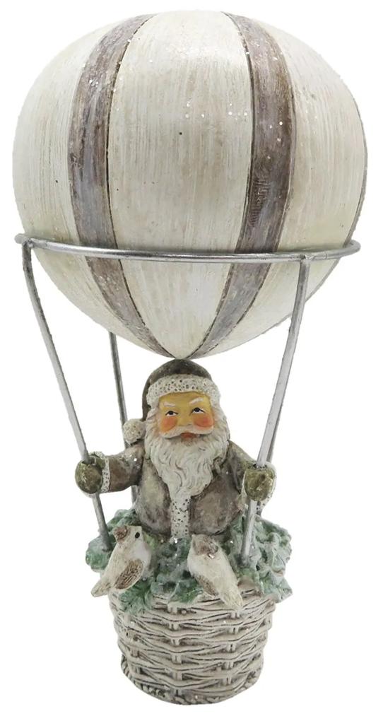 Hőlégballon mikulással karácsonyi dekoráció figura