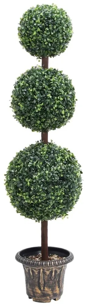 zöld gömbalakú cserepes műpuszpáng 118 cm