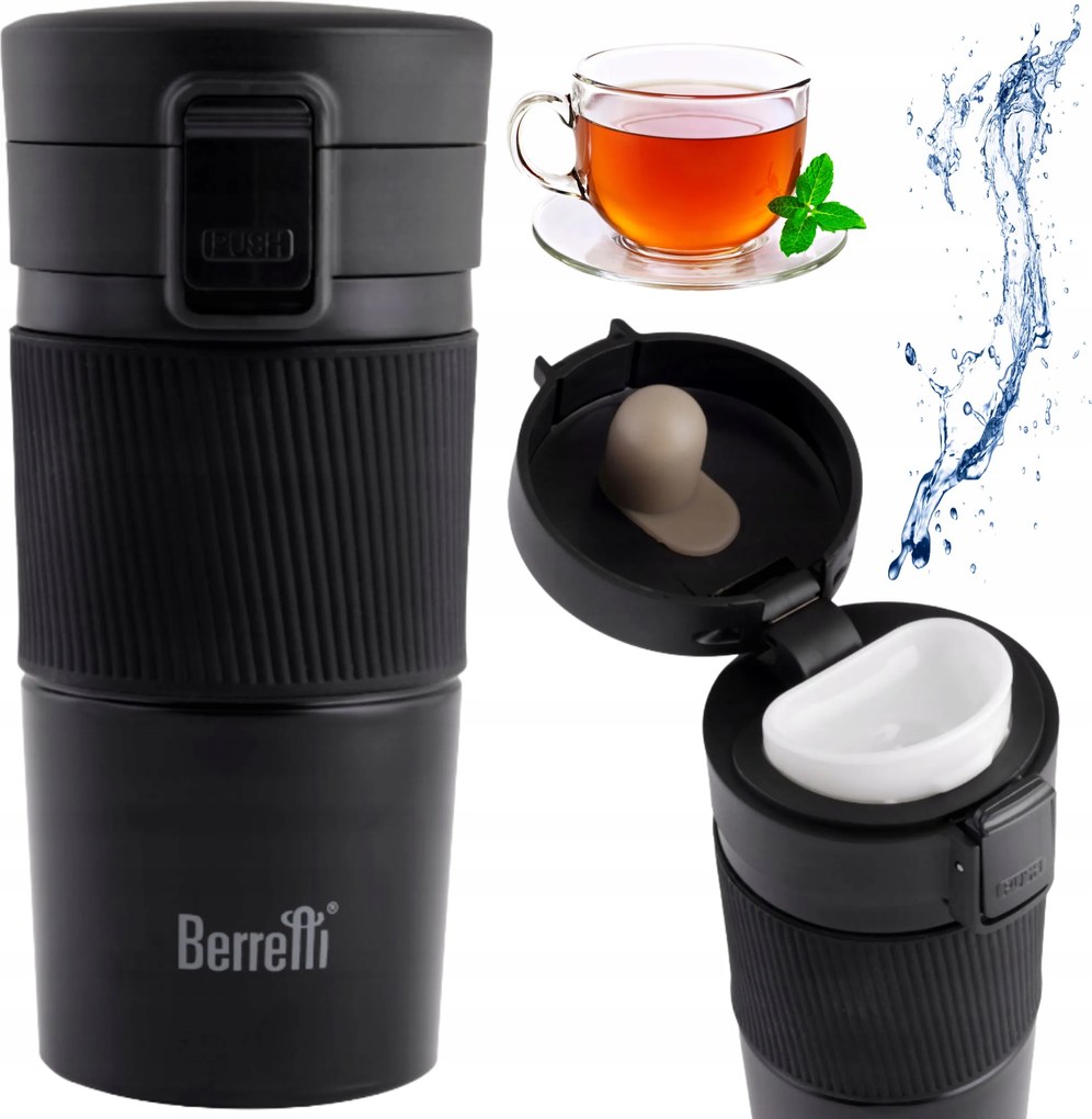 Thermo Bögre Tea Kávé Italok Berretti 400ML Fekete Meleg Hideg