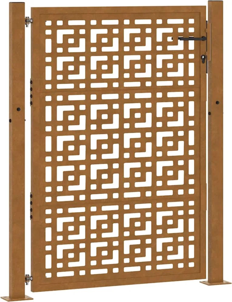 vidaXL kerti kapu 100x150 cm időjárásálló acél kereszt mintával