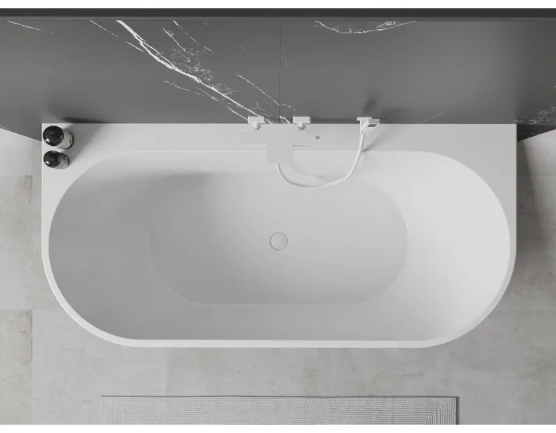 Mexen Oval+, falhoz szabadon álló kád 170 x 80 cm, fehér fényes, fehér túlfolyó, 52681708000-20