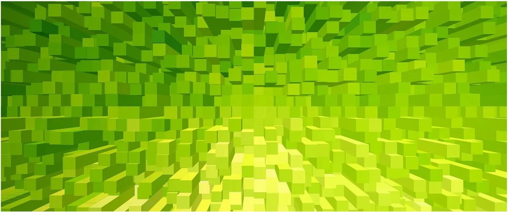 Sárgászöld kockák képe (120x50 cm)