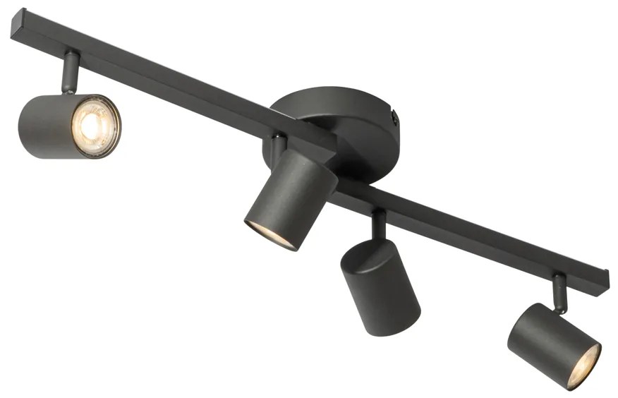 Fekete GU10 50mm-es mennyezeti spotlámpa 4-es, háttérvilágítással és 3 fokozatú kapcsolóval - Back Up