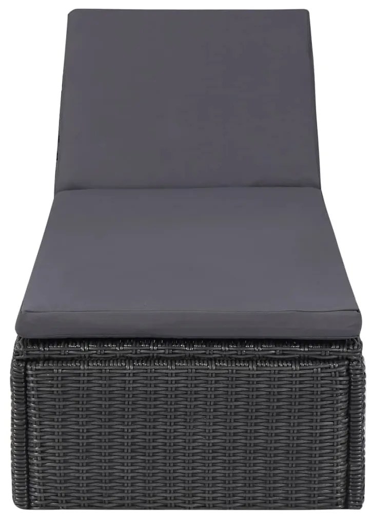 Sötétszürke polyrattan napozóágy